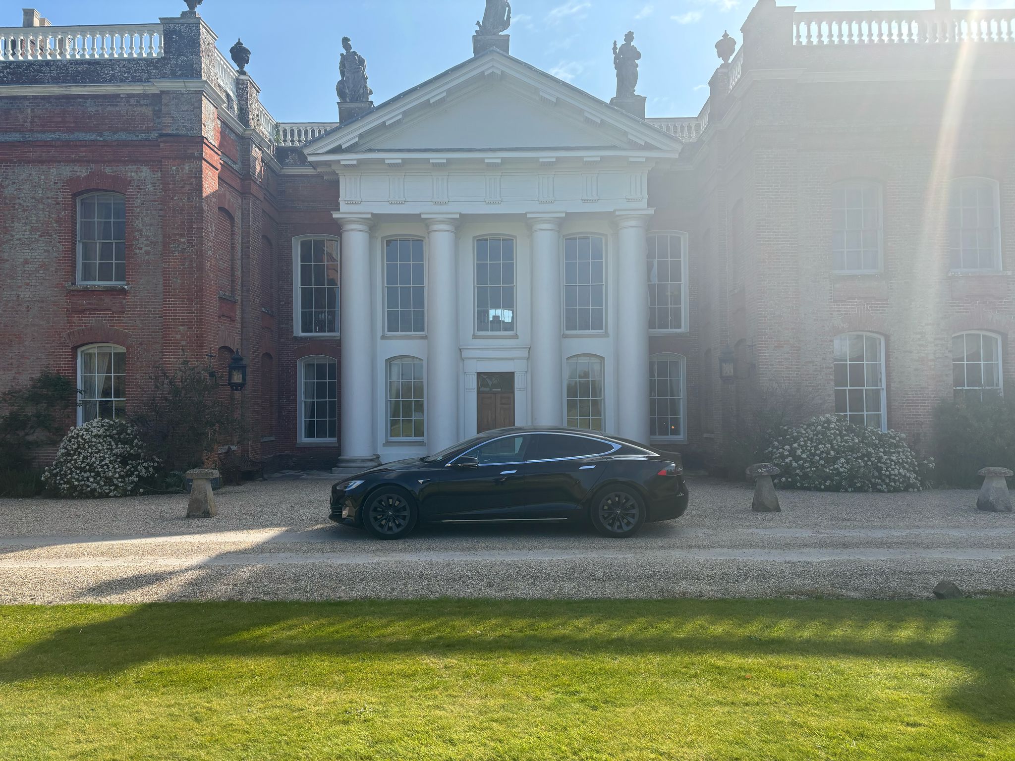 Tesla Luxury at Avington House: Chauffeuring Wedding Guests to Heathrow